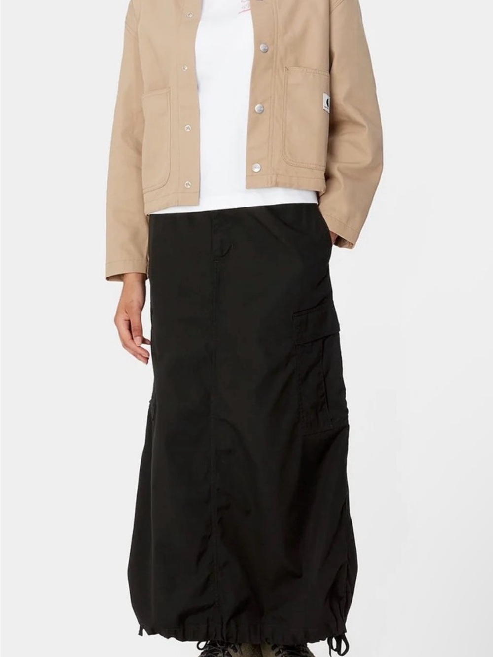 Carhartt WIP Black Cargo Maxi Skirt - Women's Utility Style